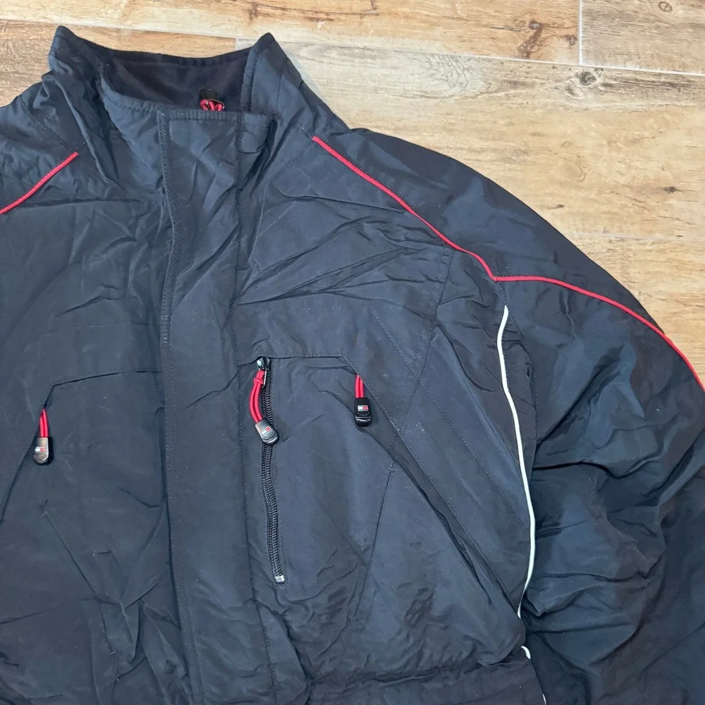 Vintage Tommy Hilfiger Puffer‎ Ski Style Jacket Men's Size XL Black Logo 2005